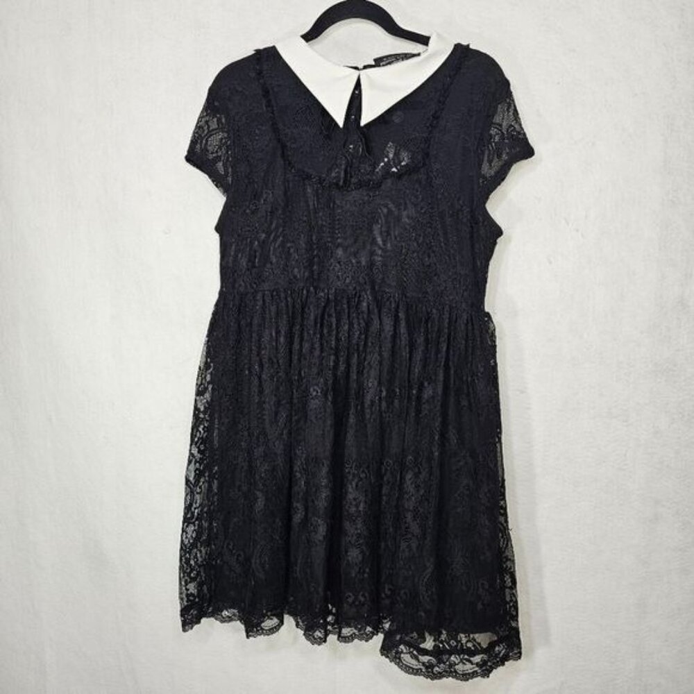 KILLSTAR Black Lace Mesh Dreadful Babydoll Mini Dress XXL